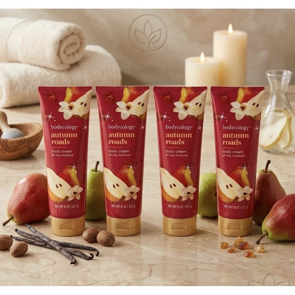 Lot of 4 Bodycology Autumn‎ Roads Moisturizing Body Cream NEW